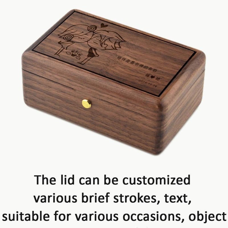 Sinzyo Custom Photo You are My Sunshine Wood Jewelry Music Box Vintage Wind Up Musical Box Gift for Christmas,Birthday,Valentine's Day(Rosewood Custom) - Image 5